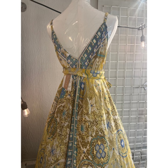 The Vacation Dress Yellow Floral Maxi Dress Sleeveless Pockets Size Large - Picture 10 of 10